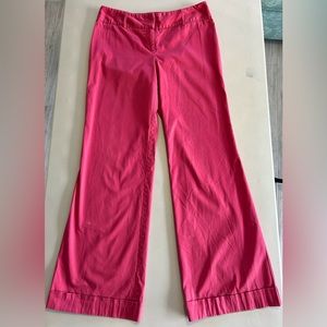 Pink Straight-Legged Cuffed Pants